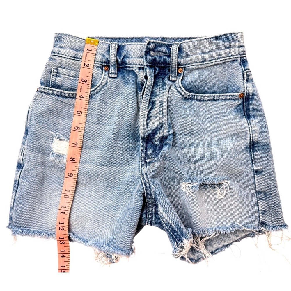PacSun 90s Girlfriend High Waisted Distressed Size S Denim Shorts Light Wash S - Picture 6 of 13